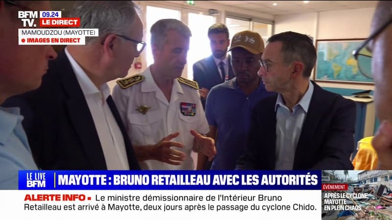 Cyclone Chido: Bruno Retailleau, ministre démissionnaire de l'Intérieur, est arrivé à Mayotte