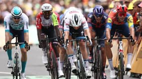 Le Belge Tim Merlier remporte la 3e étape du Tour de France à Dunkerque, le 7 juillet 2025