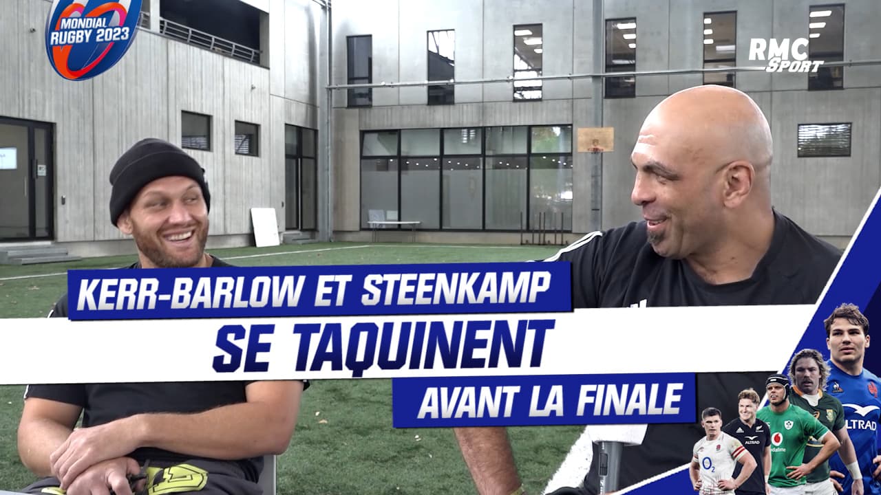 Two former world champions from La Rochelle tease each other before the final