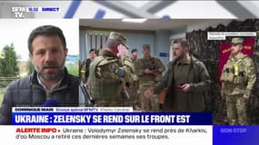 Le président Volodymyr Zelensky à Kharkiv, ville de l'est récemment libérée par les forces ukrainiennes