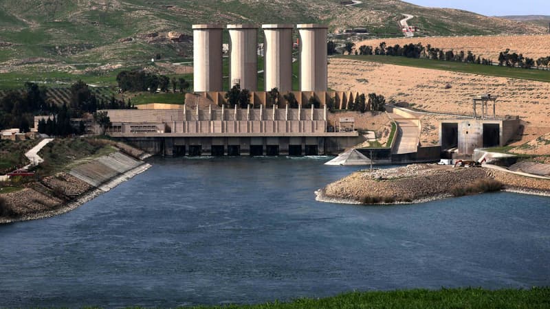 Le barrage de Mossoul, photographié ici le 3 mars 2016, est le 4e plus important du Moyen-Orient.