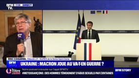 Troupes européennes en Ukraine: "C'est une phrase irresponsable" de la part d'Emmanuel Macron, affirme Éric Coquerel (LFI)