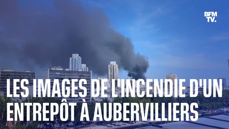 Les images de l'incendie de l'entrepôt Valège à Aubervilliers