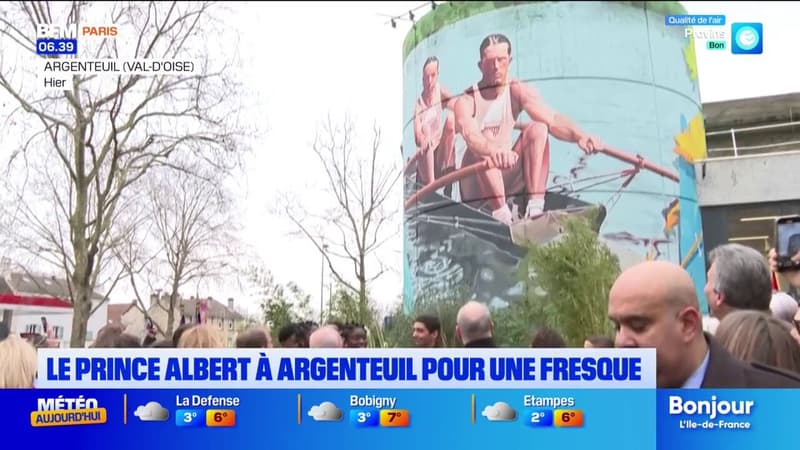 Le prince Albert II de Monaco était à Argenteuil pour inaugurer une fresque en hommage à son grand-père