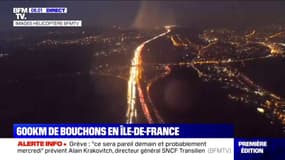 Les images des bouchons monstres en Île-de-France depuis l'hélicoptère BFMTV