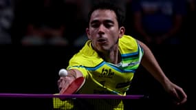 Hugo Calderano, le 23 octobre 2024, au WTT Champions de Montpellier