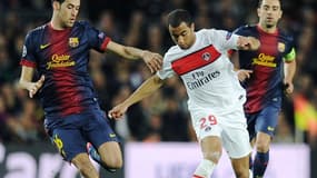 Lucas au duel avec Busquets