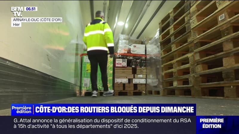 Colère des agriculteurs: des routiers bloqués depuis dimanche en Côte-d'Or