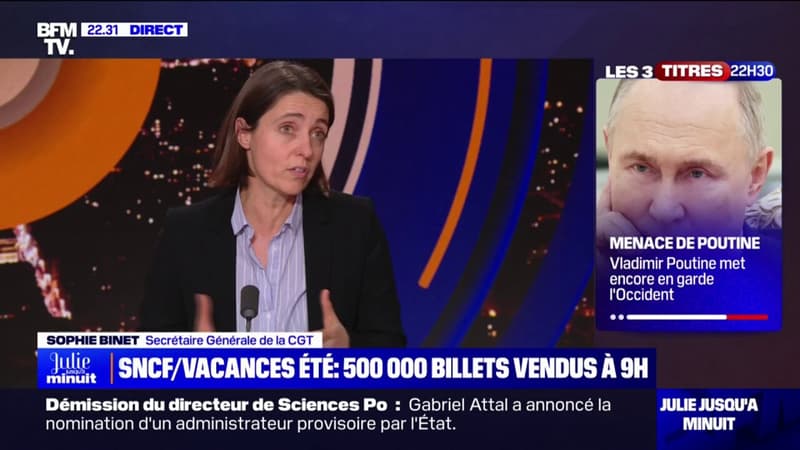 Hausse des tarifs du train: Sophie Binet (CGT) dénonce le fait que l'État impose à la SNCF 