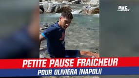 Naples : Un joueur s'allonge... dans la rivière après l'entraînement