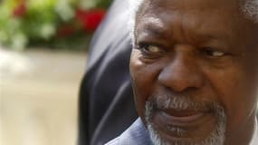 Kofi Annan dit redouter une militarisation accrue de la crise syrienne. L'émissaire de l'Onu et de la Ligue arabe pour la Syrie a dit qu'il plaiderait auprès de Bachar al Assad comme de ses opposants en faveur d'un "règlement pacifique". /Photo prise le 8