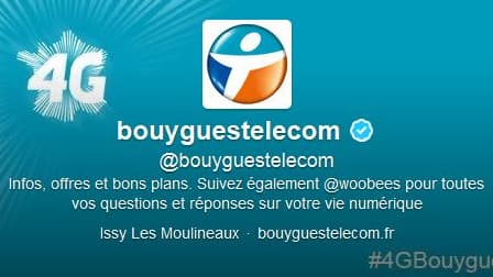 Le compte Twitter officiel de Bouygues Telecom