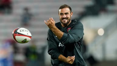 Melvyn Jaminet pendant un échauffement de Toulon en Top 14, le 21 septembre 2025