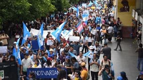 Des manifestants à Guatemala.
