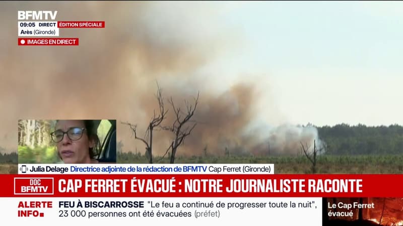 "On a traversé un épais nuage de fumée": Le témoignage de Julia Delage, directrice adjointe de la rédaction de BFMTV, évacuée de la presqu'île du Cap-Ferret