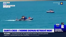 Var: l'homme porté disparu au lac de Sainte-Croix retrouvé mort