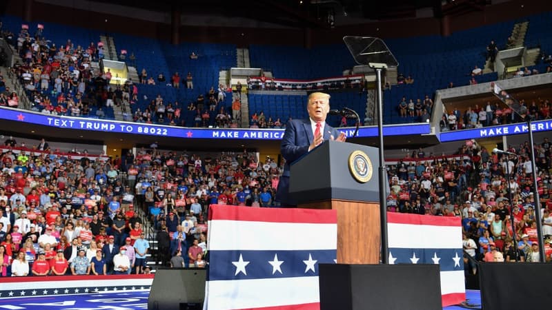Donald Trump lors de son meeting à Tulsa dans l'Oklahoma le 21 juin dernier.
