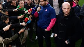 Pascal Papé et des fans du Stade Français