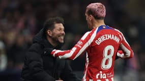 Diego Simeone et Antoine Griezmann face à Séville en Liga, le 4 mars 2023.