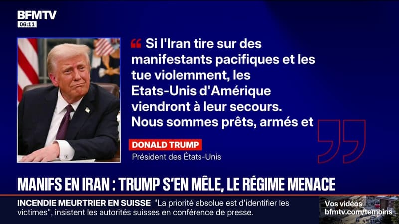 Manifestations en Iran: Donald Trump menace d'une intervention américaine