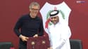 Laurent Blanc lors de sa présentation à Al Rayyan