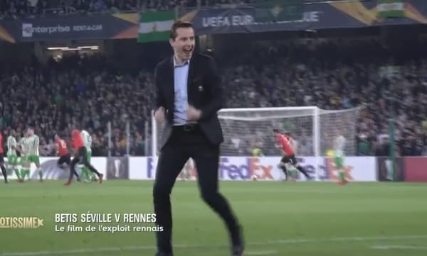 Julien Stéphan lors de la victoire de Rennes au Bétis