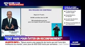 Port du masque: 30.000 contrôles et 700 verbalisations par jour depuis le 17 août selon Castex
