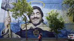 Une fresque en hommage à Diego Maradona dans le quartier de la Boca à Buenos Aires le 4 novembre 2021