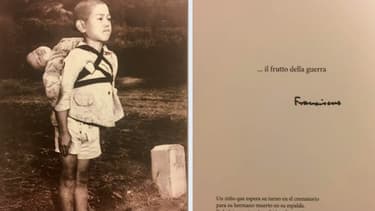 Terrible cliché de cet enfant attendant son tour au crématorium pour son petit frère mort qu'il porte sur le dos.