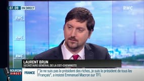 Laurent Brun, secrétaire général de la CGT-Cheminots, sur RMC: "Le Président a raconté quelques carabistouilles à notre sujet"