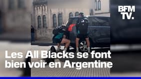 En Argentine, trois joueurs des All Blacks soulèvent la voiture d'un automobiliste coincée