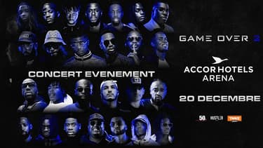 L'affiche du concert Game Over 2 à l'AccorHotels Arena le 20 décembre.