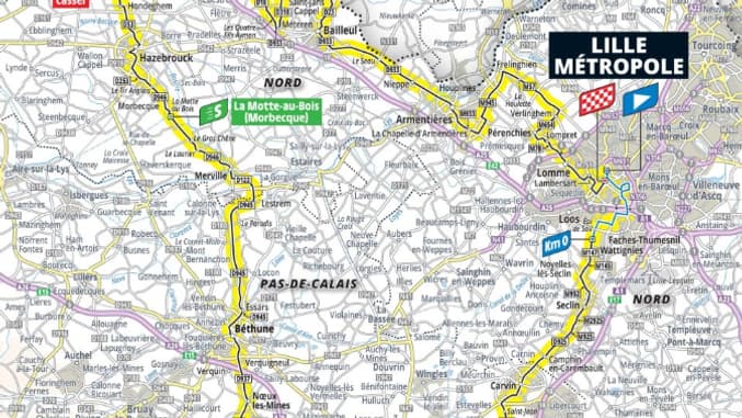 Parcours étape 1 Tour de France 2025.