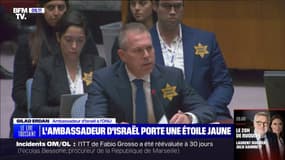 L'ambassadeur israélien à l'ONU, Gilad Erdan, a accroché une étoile jaune sur sa veste lors d'un Conseil de sécurité 