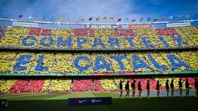 Les supporters du Barça face à l'Atletico de Madrid, le 23 avril 2023.