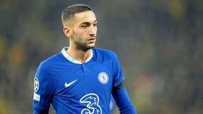 Hakim Ziyech avant Dortmund-Chelsea (1-0) en 8e de finale aller de la Ligue des champions (2-0), le 15 février 2023