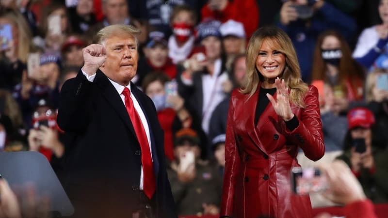 Donald et Melania Trump lors d'un meeting à Valdosta, le 5 décembre 2020.