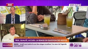  Prix des restaurants: "Vous avez des bistros, cafés, des petites auberges où vous mangez pour 16€, il ne faut pas stigmatiser la restauration", dit Alain Fontaine, président de l'Association Française des Maîtres Restaurateurs