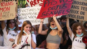 Manifestation contre les violences faites aux femmes à Ajaccio, le 5 juillet 2020.