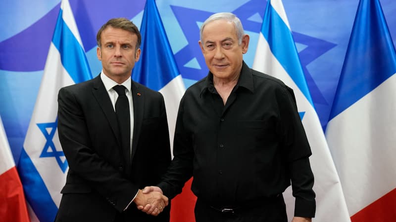 Emmanuel Macron et Benjamin Netanyahu à Jérusalem le 24 octobre 2023