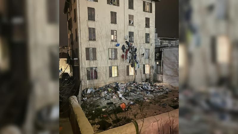 L'immeuble de la route de Turin, squatté depuis plusieurs mois à Nice.