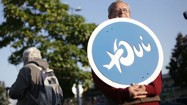Un partisan du "oui" à Notre-Dame-des-Landes.
