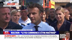 Emmanuel Macron en déplacement en Gironde: "Le feu est en train d'être contenu"