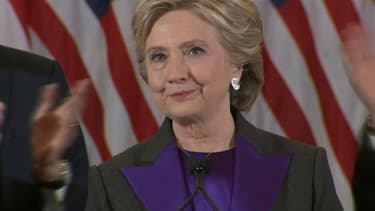Hillary Clinton prononce un discours à New York au lendemain de sa défaite, mercredi 9 novembre 2016.