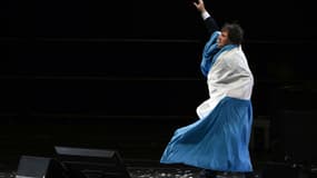 Le président Javier Milei lors de son meeting politique le 6 octobre 2025, à Buenos Aires (Argentine). 