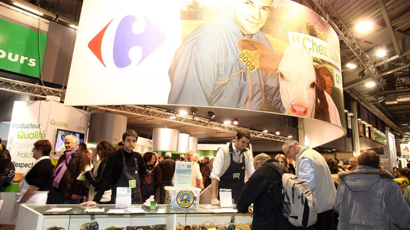 La présence des distributeurs au Salon de l'agriculture est fluctuante. Sur la photo, le stand de Carrefour en 2013.