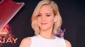 Jennifer Lawrence lors de la conférence de presse Hunger Games 4, à Hollywood le 31 octobre 2015