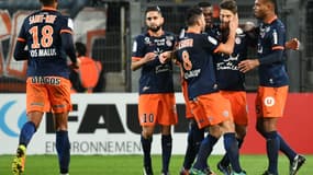 Paul Lasne, félicité par ses coéquipiers à la Mosson, a lancé le large succès de Montpellier face au PSG.