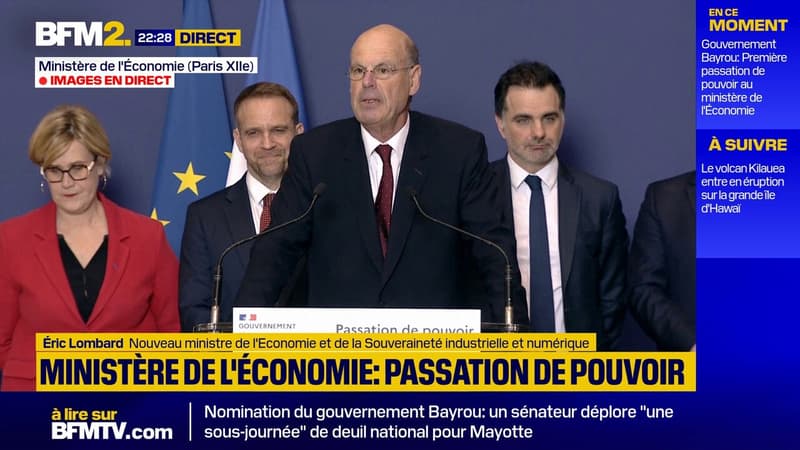 Le nouveau ministre de l'Économie Éric Lombard appelle à 