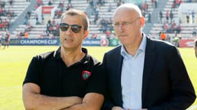 Mourad Boudjellal et Bernard Laporte, à Toulon le 15 octobre 2017